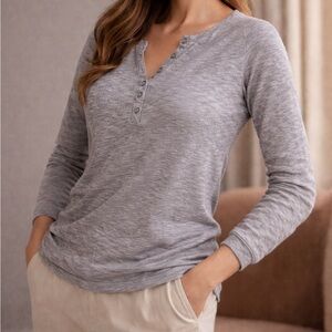 Heather Gray Long Sleeve Women's Top